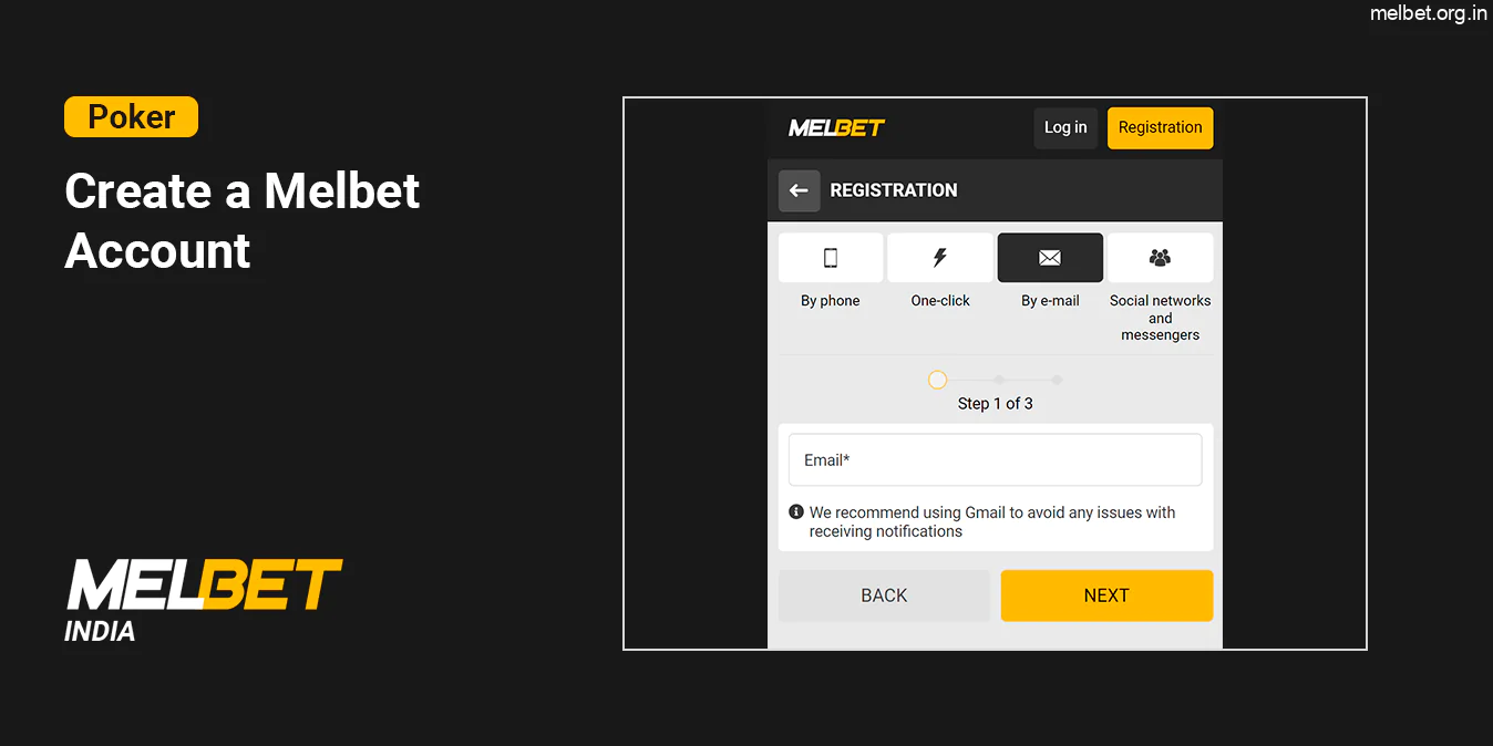 Register a new account at Melbet